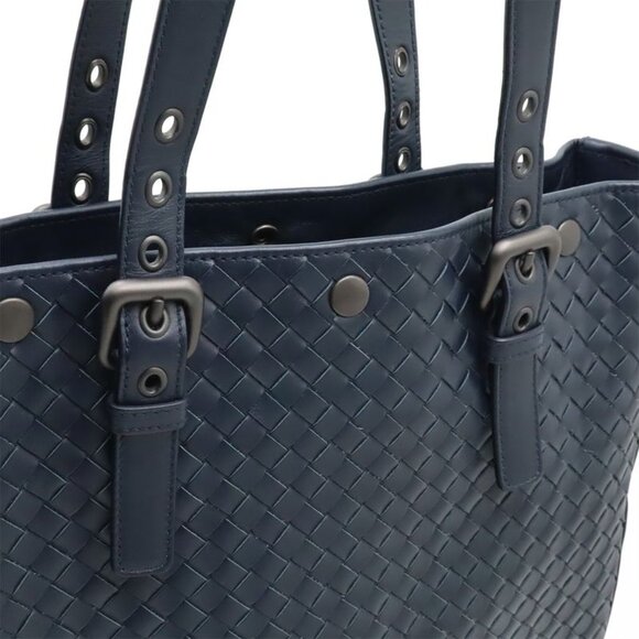 Bottega Veneta Intrecciato Tote Bag Leather Navy - Picture 9 of 9